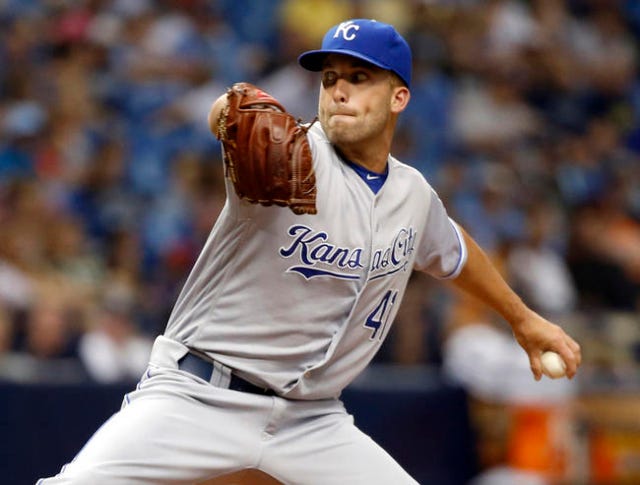 Kansas City Royals relief pitcher Danny Duffy (41) throws a pitch during the second inning against the Tampa Bay Rays at Tropicana Field in St. Petersburg, Fla., on Monday, Aug. 1, 2016. Kim Klement-USA TODAY Sports
