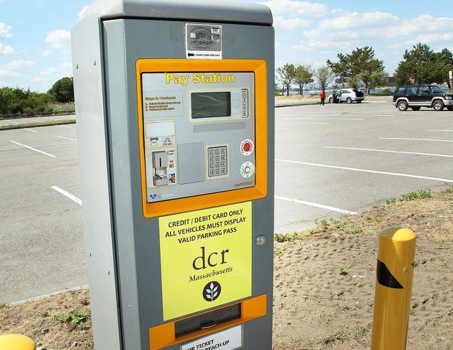 Automated parking fee stations have been added at Squantum Point Park, in Quincy, Thursday, Aug. 4, 2016.