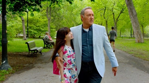 Kevin Spacey plays Tom Brand and Malina Weissman plays Rebecca Brand in the film "Nine Lives." EUROPACORP