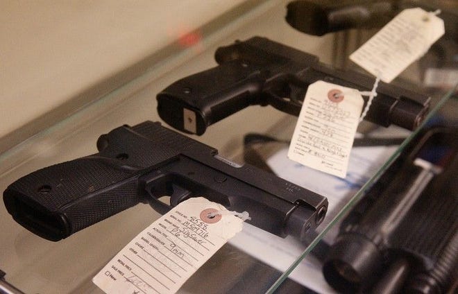 Guns in a gun shop