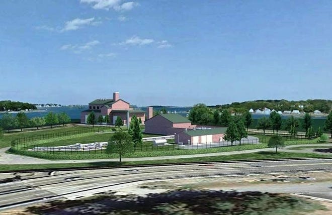 A rendering of Spectra's proposed North Weymouth compressor station. Opponents say the rendering is inaccurate.