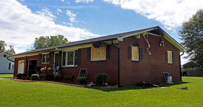 Brittany Randolph/The StarA home located at 240 Goode Road in Mooresboro is left damaged by a fire that killed Todd Phillips around 4:30 p.m. on Sunday.