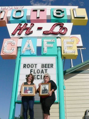 Three generations of the Hi-Lo Cafe. Margaret Dean, right, and daughter Tracy Grafton hold pictures of the original owners of the Hi-Lo, Frank and Gene Rizzo, Dean's parents.