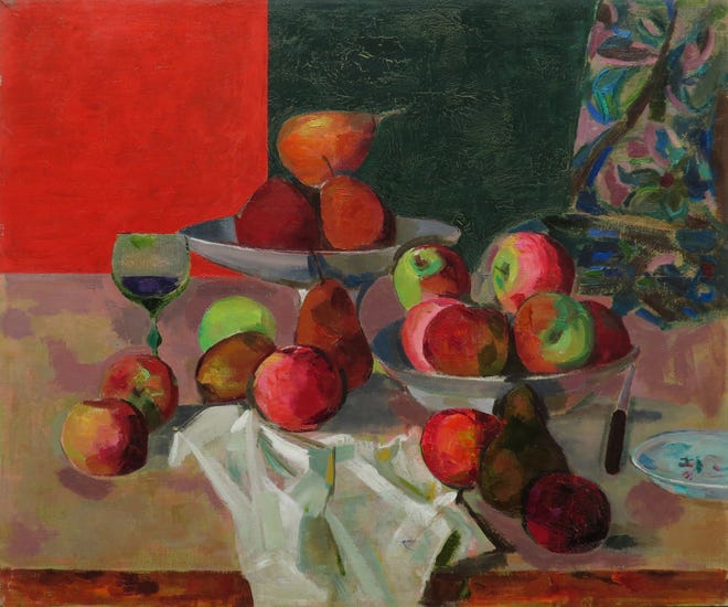 "Still Life with Apples," circa 1980, by Gordon Peers, is part of "Still Life Lives: Rhode Island Perspectives," at Newport Art Museium through Sept. 18.