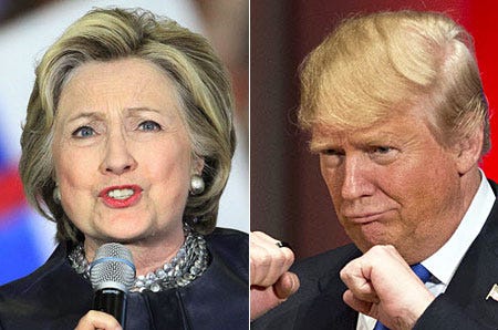 Presidential nominees Hillary Clinton and Donald Trump