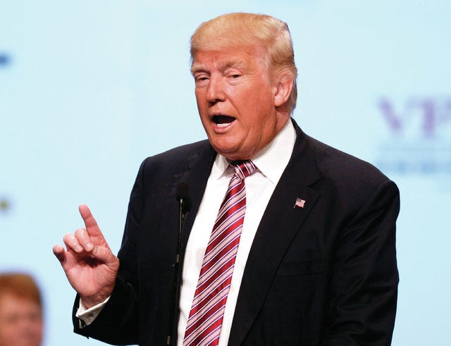 Donald Trump, the Republican presidential nominee, addresses the 117th annual VFW National Convention at the Charlotte Convention Center on July 26. (David T. Foster III/Charlotte Observer/TNS)