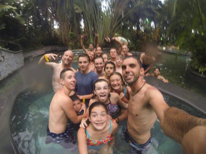 Freetown-Lakeville students are pictured during their recent visit to Costa Rica with Nate Eleuterio, Austin Intermediate School math teacher. The trip was both fun and educational. CONTRIBUTED PHOTO