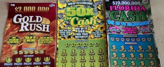 Scratch-off lottery tickets /THE FLORIDA LOTTERY
