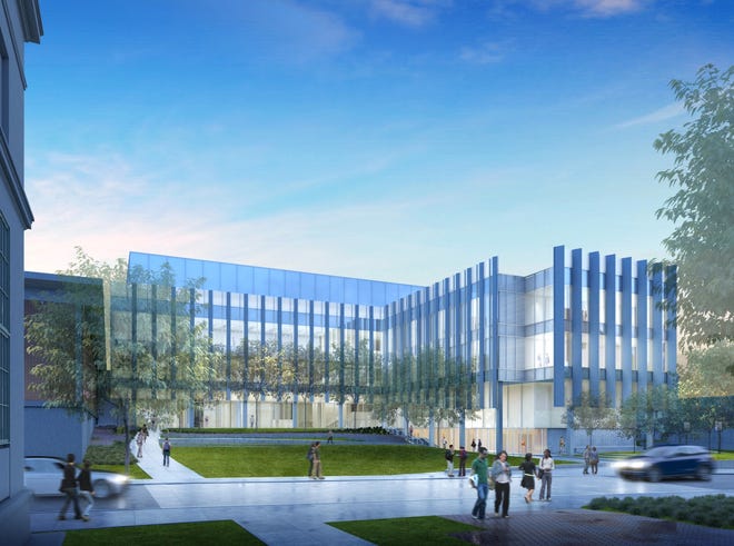 A rendering of Brown University's new School of Engineering research building, scheduled for completion in early 2018.