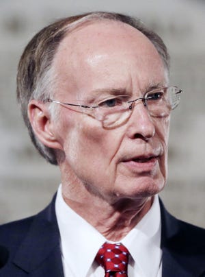 FILE - In this March 3, 2015 file photo, Alabama Gov. Robert Bentley speaks during the annual State of the State address at the Capitol in Montgomery, Ala.  Bentley is trying to take his sales pitch directly to voters with a series of speeches promoting his proposed tax increase and the creation of a new nonprofit to promote his policy agenda for the remainder of his term. However, legislators still donÌt seem to be buying into his ideas. (AP Photo/Brynn Anderson)