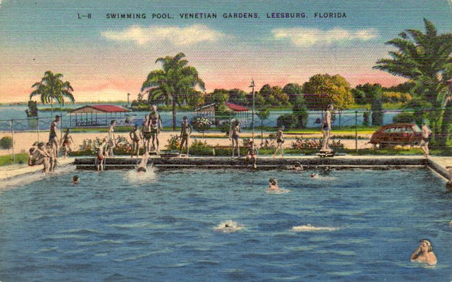 The swimming pool at Venetian Gardens is pictured on a postcard. SUBMITTED