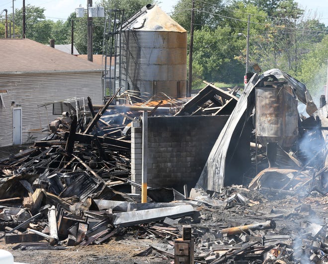 Schott Feed & Supply in Alliance burned Tuesday morning. (CantonRep.com/Scott Heckel)