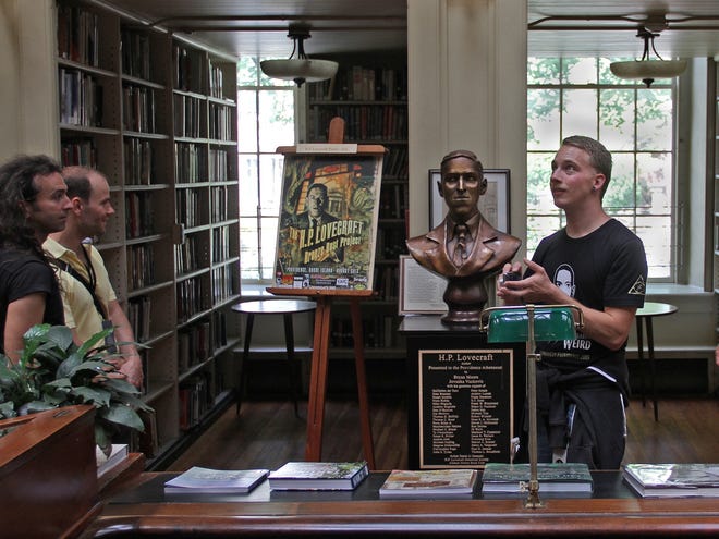 The Rhode Island Historical Society will hold an H.P. Lovecraft talk and walking tour in Providence to mark the 126th anniversary of the author's birth. This tour in 2015 included a stop at the Providence Athenaeum. The Providence Journal/Steve Szydlowski
