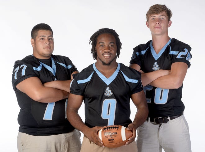 Lake Region will run the flexbone triple-option attack again, but expect more passing than last year. Victor Franco, left, will be part of the line. Javon Wilson, center, will line up at fullback, and Jacob Prine will be one of the top threats at wide receiver.