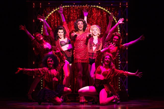Lola and the Angels in "Kinky Boots."