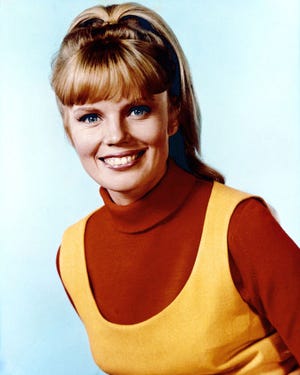 Marta Kristen as Judy Robinson from "Lost in Space" in a  publicity still.