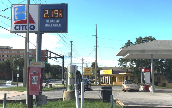 Filling up at this Citigo station on Lakeland Hills Boulevard cost $2.19 a gallon for regular gasoline Monday.