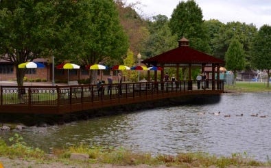 The Rotary Club of New Philadelphia is raising money to build a 140-foot-long boardwalk and 34-foot gazebo, shown in this architectural rendering, next to the Tuscora Park pond.



Submitted artwork