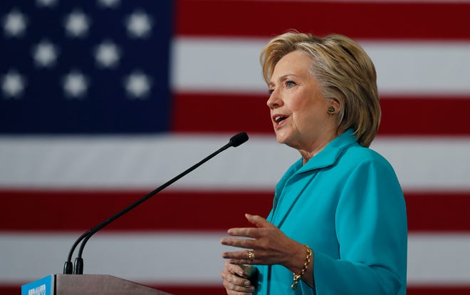 Democratic presidential candidate Hillary Clinton speaks at a campaign event at Truckee Meadows Community College, in Reno, Nev., Thursday, Aug. 25, 2016. (AP Photo/Carolyn Kaster)