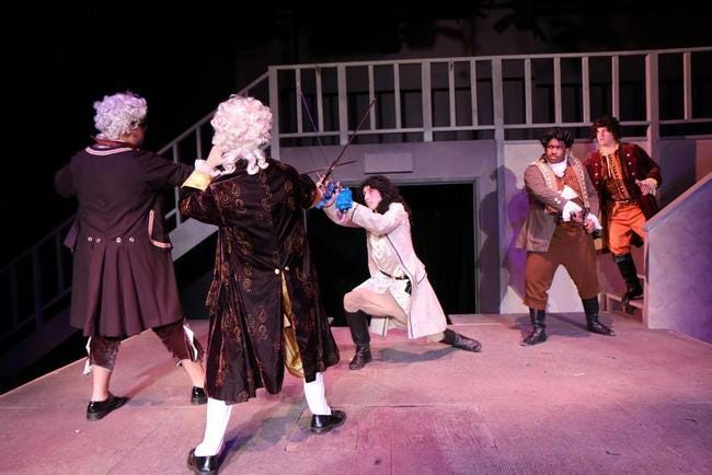 A performance of Aphra Behn's "The Rover," at Monmouth College's Fusion Theatre in downtown Monmouth.