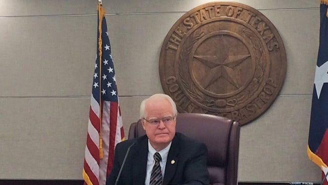 Bastrop County Judge Paul Pape during Monday’s commissioners court meeting where the county approved a request to allow U.S. Special Operations to conduct another covert warfare training in the county in the spring. JILLIAN BECK/BASTROP ADVERTISER