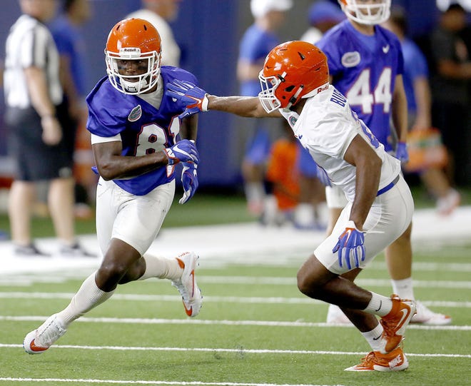 Antonio Callaway (81), suspended much of the spring semester because a fellow student accused him of sexual assault, has been cleared to play in the opener against UMass.