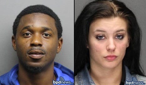 Niccokowan Pledger-Grant, left, and Lisa Lewis are wanted on charges stemming from a fatal shooting in Boston this past March.