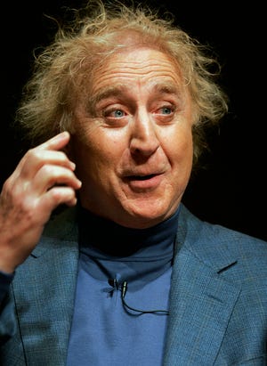 FILE - In this March 16, 2005 file photo, actor Gene Wilder speaks about his life and career at Boston University in Boston. Wilder, who starred in such film classics as “Willy Wonka and the Chocolate Factory” and “Young Frankenstein” has died. He was 83. (AP Photo/Steven Senne, File)