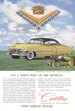 This advertisement from 1952 for the Cadillac is filled with luxury and opulence more so than handling and fuel economy which were not significant impressions when it came to the building of cars in the 1950s. (Advertisement compliments of Cadillac)