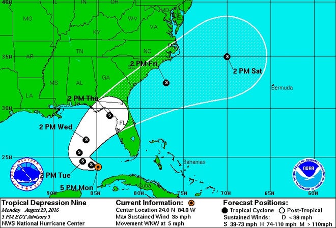 Map courtesy of National Hurricane Center.