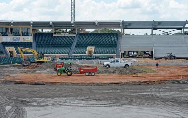 Part of the ongoing construction at Joker Marchant Stadium in Lakeland