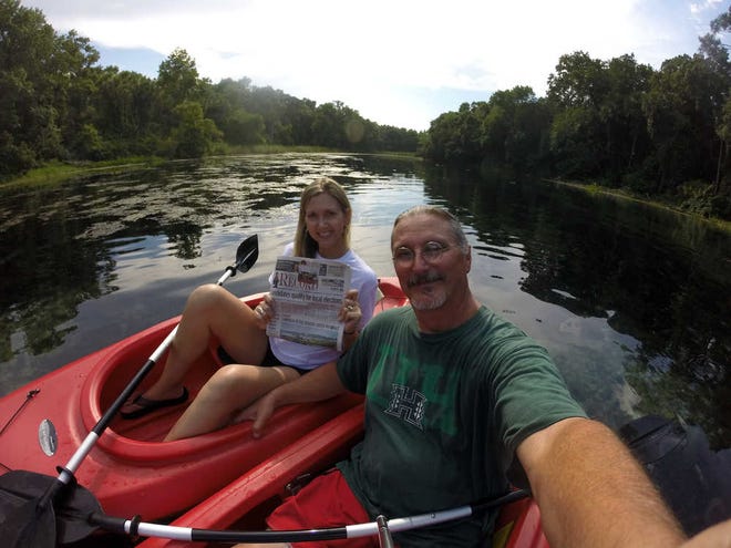 Bryan and Lisa Denmon of St. Augustine took The Record along on a kayak trip to Alexander Springs in Altoona celebrating 23 years of marriage.