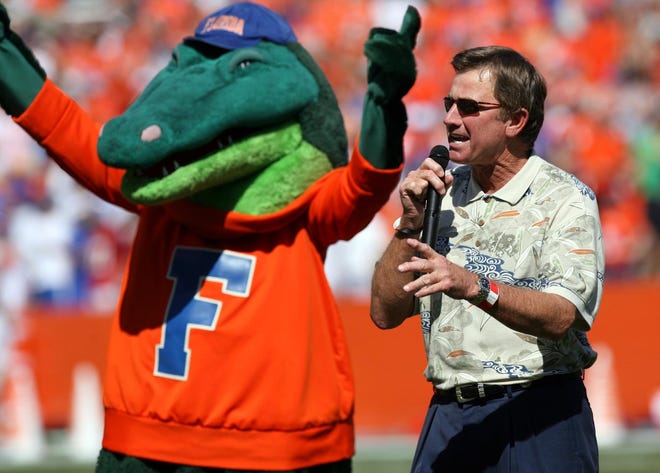 Florida Ambassador and Consultant for Athletics Steve Spurrier, the former Gators star player and head coach, adds a new title Saturday - Honorary Mr. Two Bits. (GateHouse Media file photo)