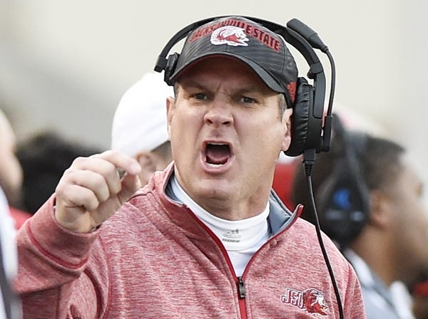 Coach John Grass and Jacksonville State open the college football season tonight at home against North Alabama. Eric T. Wright/The Gadsden Times/File