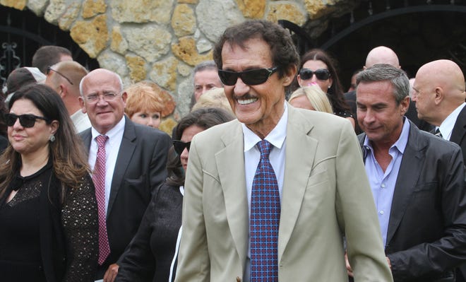 NASCAR legend Richard Petty leaves the funeral service for Betty Jane France on Thursday. Petty took a philosophical view: 'Time is gonna take care of everything, and it takes care of us, too. Things happen, you know, and it was her time.' News-Journal/David Tucker