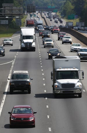 Traffic heads south on I-85 near exit 21 Thursday afternoon. MIKE HENSDILL/THE GAZETTE
