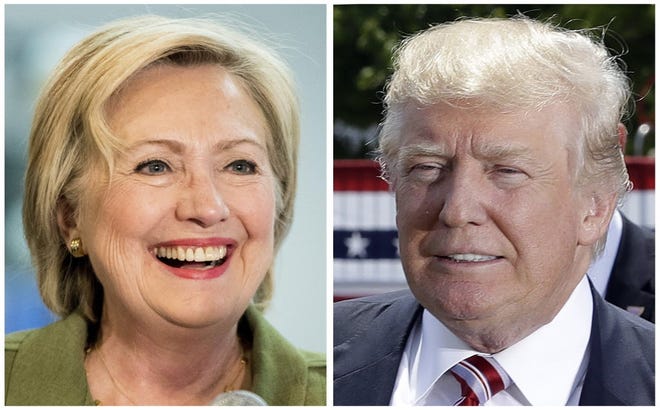 Democratic presidential candidate Hillary Clinton and Republican presidential candidate Donald Trump. (AP Photo)