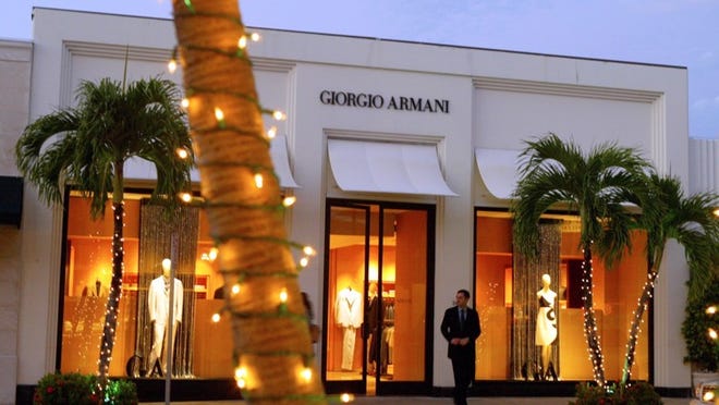 The former Giorgio Armani store is available for lease and retailers can preview the space Thursday.
