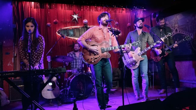 Harvest Thieves performs at the Continental Club. From left: Annah Fisette, Wes Cargal, Cory Reinisch, Dustin Meyer and Coby Tate.
