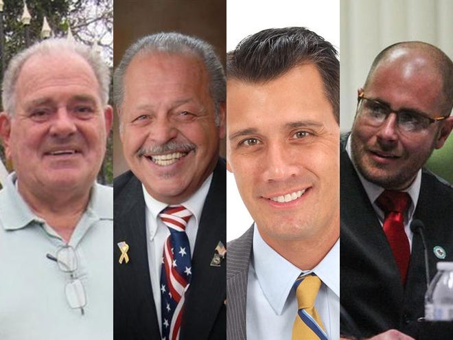 From left: Bob Knott, Bob Garcia, Dennis Mulder and Clint Johnson are all possible mayoral candidates for DeBary.