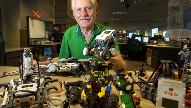 10/27/10 Ralph Barrera/AMERICAN-STATESMAN; Dr. James Truchard is co-founder and CEO of National Instruments Corporation., one of Austin's pioneering successful technology start-ups. Truchard is seated with numerous Lego robots in some form or fashion inside the LabVIEW K-12 development department of the company. LabVIEW (short for Laboratory Virtual Instrumentation Engineering Workbench) is a platform and development environment for a visual programming language that National Instruments createdi and s widely know and used in the industry.