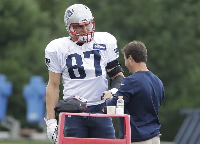 Patriots tight end Rob Gronkowski said Thursday he is not at 100 percent health, leaving his status for the season opener against the Cardinals on Sunday night in doubt. The Associated Press