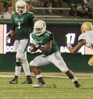 Former East Gaston High standout Robert Washington during Saturday's 47-14 Charlotte 49ers win over Elon. (Photo by Sam Roberts/Charlotte Sports Information Dept)