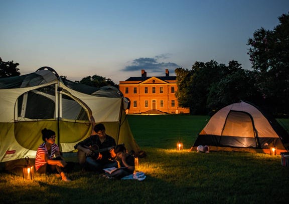 A Saturday night campout is a new activity coming to Tryon Palace’s South Lawn this weekend.