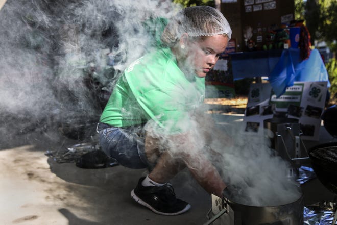 Morgan Dykes, 15, competes in the State 4-H Tailgate Contest at the Straight IFAS Extension Center in Gainesville on Saturday. (Andrea Cornejo/Correspondent)