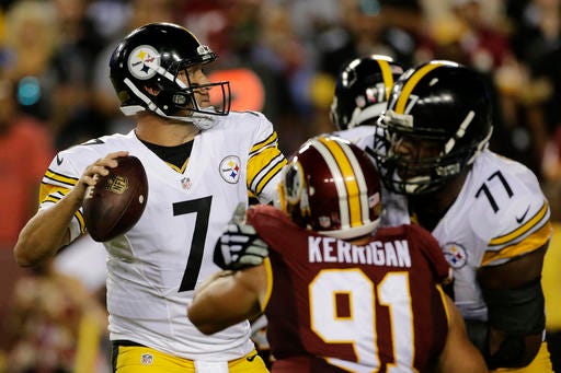 Roethlisberger throws for 3 TDs as Steelers beat Redskins