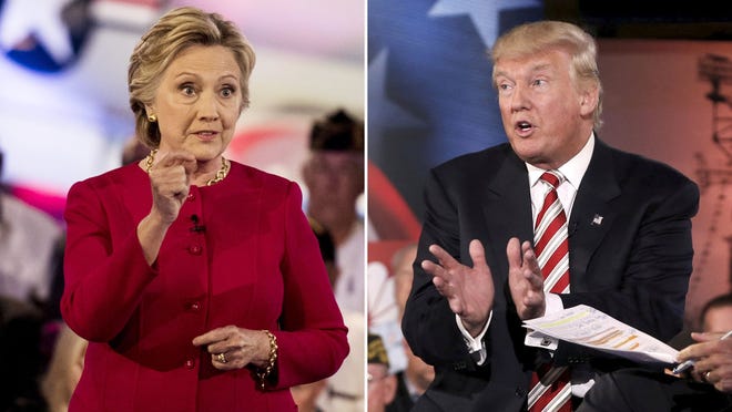 Candidates Hillary Clinton and Donald Trump appear at NBC’s Commander in Chief Forum in New York, hosted by Matt Lauer on Sept. 7. Their first of three debates is scheduled for Sept. 26. Washington Post photo by Melina Mara