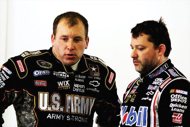 JUST FINE - Ryan Newman and Tony Stewart came from a meeting Friday and said everything is fine.