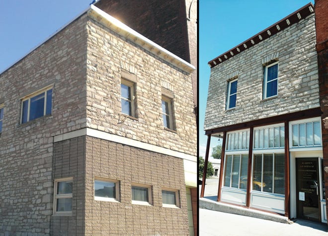 Then & now: Facade restoration at the Brewster & Lewinski building — the northernmost building on Ashmun Street (111 Ashmun Street) — is nearing completion in downtown Sault Ste. Marie. More than $40,000 was invested into the building, which was originally built in 1905.