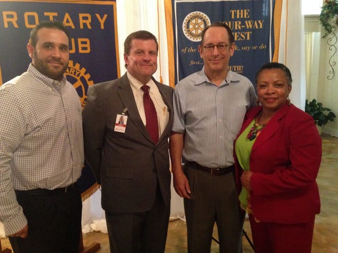 Rotary President Matt Leblanc, David Alexander (APSB), Rotarians Sid Marchand, Jr. and Robyn Penn Delaney.